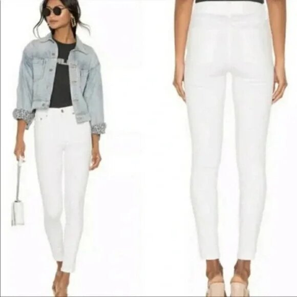 Pistola Jennifer Fall High Rise Skinny Ankle Denim Jeans in Oslo White 28 - Picture 1 of 12